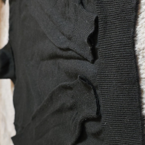 Valerie Stevens Two Ply Black Cashmere turtle neck Wool Sweater medium - Picture 4 of 11